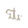A1409LPSTN-2 Acqui Column Spout Widespread Bathroom Faucet with White Porcelain Lever Handle, Satin Nickel