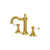 A1409LPULB-2 Acqui Column Spout Widespread Bathroom Faucet with White Porcelain Lever Handle, Unlacquered Brass