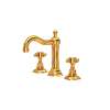 A1409XMIB-2 Acqui Column Spout Widespread Bathroom Faucet with Cross Handle, Italian Brass