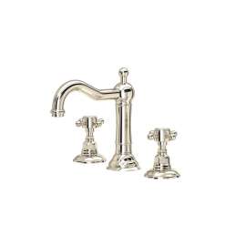 A1409XMPN-2 Acqui Column Spout Widespread Bathroom Faucet with Cross Handle, Polished Nickel