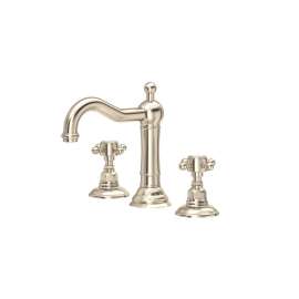 A1409XMSTN-2 Acqui Column Spout Widespread Bathroom Faucet with Cross Handle, Satin Nickel