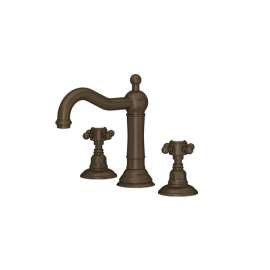 A1409XMTCB-2 Acqui Column Spout Widespread Bathroom Faucet with Cross Handle, Tuscan Brass