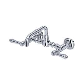 A1423LMAPC-2 Acqui Wall Mount Bridge Bathroom Faucet with Metal Lever Handle