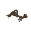 A1423XMTCB-2 Acqui Wall Mount Bridge Bathroom Faucet with Cross Handle, Tuscan Brass
