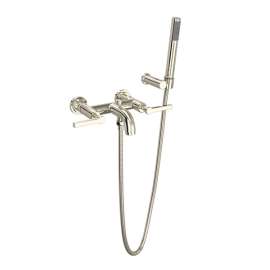 A2202LMPN Lombardia Wall Mount Exposed Tub Set with Handshower with Metal Lever Handle, Polished Nickel