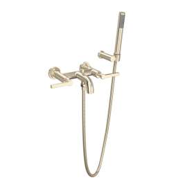 A2202LMSTN Lombardia Wall Mount Exposed Tub Set with Handshower with Metal Lever Handle, Satin Nickel