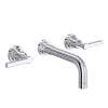 A2207LMAPCTO-2 Lombardia Wall Mount Widespread Bathroom Faucet with Metal Lever Handle, Polished Chrome
