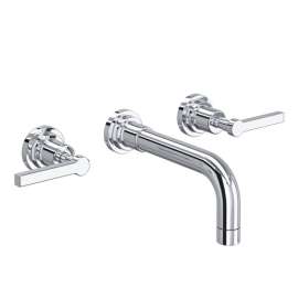 A2207LMAPCTO-2 Lombardia Wall Mount Widespread Bathroom Faucet with Metal Lever Handle