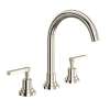 A2208LMPN-2 Lombardia C-Spout Widespread Bathroom Faucet with Metal Lever Handle, Polished Nickel