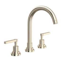 A2208LMSTN-2 Lombardia C-Spout Widespread Bathroom Faucet with Metal Lever Handle, Satin Nickel