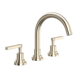 A2228LMSTN-2 Lombardia C-Spout Widespread Bathroom Faucet with Metal Lever Handle, Satin Nickel