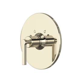 A4214LMPN Lombardia Thermostatic Trim Plate without Volume Control with Metal Lever Handle, Polished Nickel