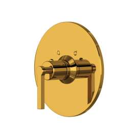 A4214LMULB Lombardia Thermostatic Trim Plate without Volume Control with Metal Lever Handle, Unlacquered Brass
