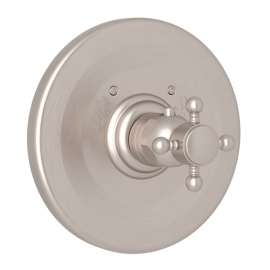 A4914XMSTN Trim Plate without Volume Control with Cross Handle, Satin Nickel