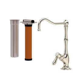 AKIT1435LMPN-2 Acqui Column Spout Filter Faucet with Metal Lever Handle, Polished Nickel