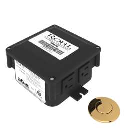 AS450IB Air Activated Switch Button with Control Box for Waste Disposal, Italian Brass