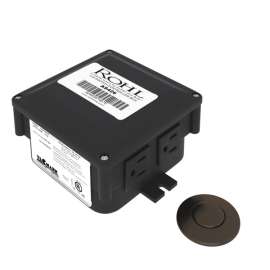 AS450TCB Air Activated Switch Button with Control Box for Waste Disposal, Tuscan Brass