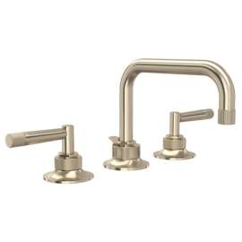 MB-2009LMSTN-2 Graceline U-Spout Widespread Bathroom Faucet with Metal Lever Handle, Satin Nickel