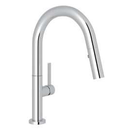R7581SLMAPC-2 Lux Modern Pulldown Bar and Food Prep Faucet with Metal Lever Handle