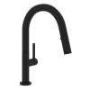 R7581SLMMB-2 Lux Modern Pulldown Bar and Food Prep Faucet with Metal Lever Handle, Matte Black