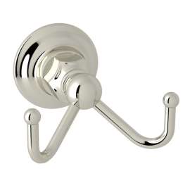 ROT7DPN Wall Mount Double Robe Hook, Polished Nickel