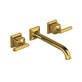 TAP08W3LMULB Apothecary Wall Mount Bathroom Faucet Trim with Lever Handle, Unlacquered Brass