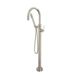 TLB06HF1LMPN Lombardia Single Hole Floor Mount Tub Filler Trim, Polished Nickel