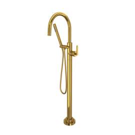 TLB06HF1LMULB Lombardia Single Hole Floor Mount Tub Filler Trim, Unlacquered Brass