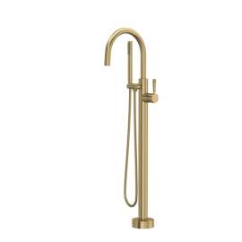 TMB06HF1LMAG Knurled Single Hole Floor Mount Tub Filler Trim, Antique Gold