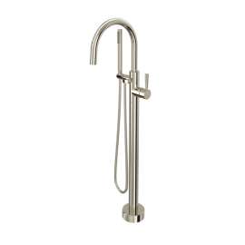 TMB06HF1LMPN Knurled Single Hole Floor Mount Tub Filler Trim, Polished Nickel