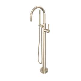 TMB06HF1LMSTN Knurled Single Hole Floor Mount Tub Filler Trim, Satin Nickel