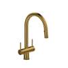 AZ801BG Azure Two Handle Pulldown Kitchen Faucet, Brushed Gold
