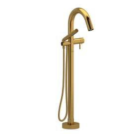 TRU39BG Riu Single Hole Floor Mount Tub Filler Trim, Brushed Gold