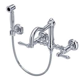 Acqui(R) Wall Mount Bridge Kitchen Faucet With Sidespray And Column Spout, A1456LMWSAPC-2