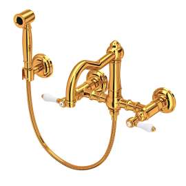 Acqui(R) Wall Mount Bridge Kitchen Faucet With Sidespray And Column Spout, A1456LPWSIB-2