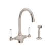 San Julio(R) Two Handle Kitchen Faucet With Side Spray, A1676LPWSSTN-2