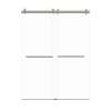 Bradley 60-in X 80-in By-Pass Shower Door with 3/8-in Clear Glass and Barrington Knurled Handle, in Brushed Stainless