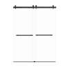 Bradley 60-in X 80-in By-Pass Shower Door with 3/8-in Clear Glass and Barrington Knurled Handle, in Matte Black