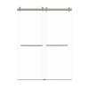 Bradley 60-in X 80-in By-Pass Shower Door with 3/8-in Clear Glass and Barrington Plain Handle, in Brushed Stainless