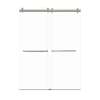 Bradley 60-in X 80-in By-Pass Shower Door with 3/8-in Low Iron Glass and Contour Handle, in Brushed Stainless