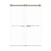 Bradley 60-in X 80-in By-Pass Shower Door with 3/8-in Clear Glass and Juliette Handle, Brushed Stainless