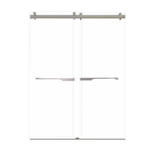Bradley 60-in X 80-in By-Pass Shower Door with 3/8-in Clear Glass and Juliette Handle, in Brushed Stainless