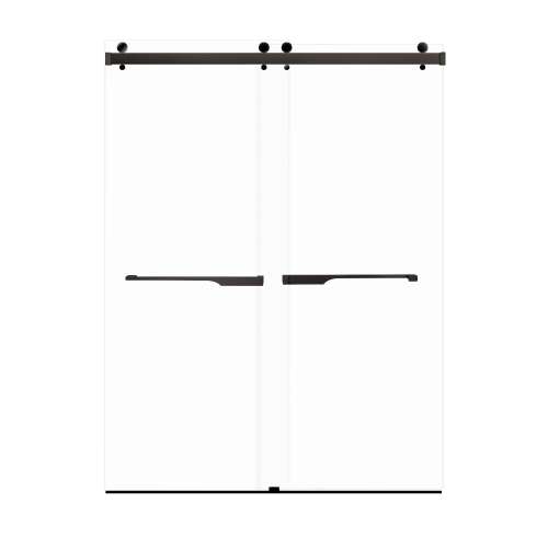 Bradley 60-in X 80-in By-Pass Shower Door with 3/8-in Clear Glass and Juliette Handle, in Matte Black