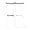 Bradley 60-in X 80-in By-Pass Shower Door with 3/8-in Clear Glass and Nicholson Handle, in Brushed Stainless