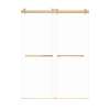 Bradley 60-in X 80-in By-Pass Shower Door with 3/8-in Clear Glass and Sampson Handle, Champagne Bronze