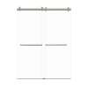 Bradley 60-in X 80-in By-Pass Shower Door with 3/8-in Clear Glass and Tyler Handle, in Brushed Stainless