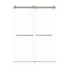 Bradley 60-in X 80-in By-Pass Shower Door with 3/8-in Low Iron Glass and Tyler Handle, Brushed Stainless