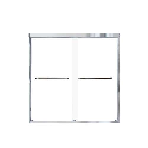 Cecelia 60-in X 60-in By-Pass Shower Door with 1/4-in Clear Glass and Contour Handle, in Polished Chrome