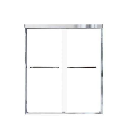 Cecelia 60-in X 70-in By-Pass Shower Door with 1/4-in Clear Glass and Contour Handle, in Polished Chrome