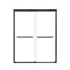 Cecelia 60-in X 76-in By-Pass Shower Door with 1/4-in Clear Glass and Contour Handle, Matte Black